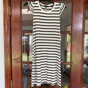 Gibson Laguna black and white striped dress
